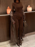 Solid Color Patchwork Tie Up Jumpsuit GADE-8444