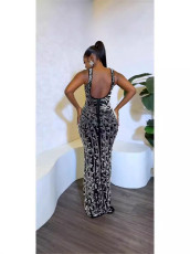 Hot Drill Backless Split Maxi Dress GADE-8421