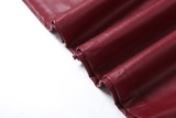 U Neck Sling PU Leather Split Long Dress XEF-53739