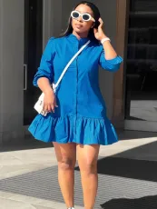 Long Sleeve Ruffles Casual Dress SH-391242
