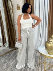 High-waisted Knit Wide-leg Pants SH-391241