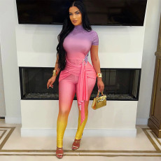 Fashion Slim Long Sleeve Gradient Color Jumpsuit CYA-901372