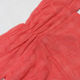 Sexy Hollow Out One Shoulder Solid Color Romper CYA-901394