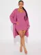 Casual Solid Color Dress Poncho Jacket Two-Piece Set FNN-DN8728
