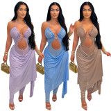 Solid Color Hollow Out See Through Jumpsuit CYA-901368