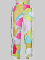 Fashion Print Color Block Loose Pants SH-391243
