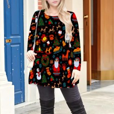 Print Long Sleeve O Neck T Shirt FNN-ZD8058