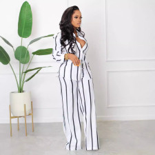 Stripe Long Sleeve Shirt Loose Pants Set SFY-TW532