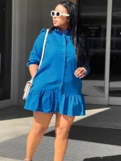 Long Sleeve Ruffles Casual Dress SH-391242