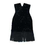 V-neck Bustierless Tassel Sequin Mini Dress NY-K3220