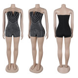 V-neck Bustier Hot Diamond Romper NY-K3236