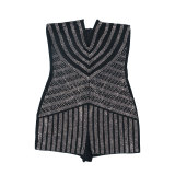 V-neck Bustier Hot Diamond Romper NY-K3236