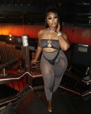 Pre Order: About 7 work days shipping Backless Mesh Cutout Patchwork Knit Jumpsuit  YUEM-Y11057