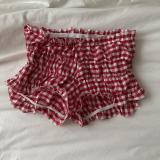 Pre Order: About 7 work days shipping Casual Plaid Print Slim Shorts  YUEM-Y11055