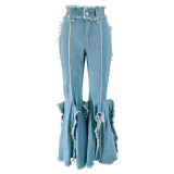 Tassel Split Micro Flare Jean GDAM-MY710