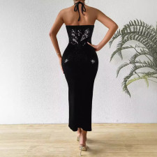 Sexy Halter Backless Sequin Maxi Dress NY-K3251