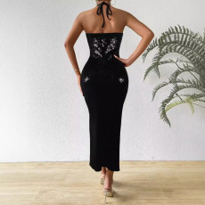 Sexy Halter Backless Sequin Maxi Dress NY-K3251