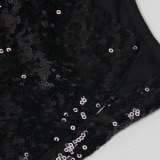 Single Shoulder Long Sleeve Sequin Split Maxi Dress NY-K3256