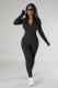 Long Sleeve Solid Zipper Sport Jumpsuit GXYF-H0419
