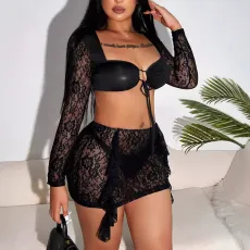 Sexy Lace See-Through Two Piece Set  DYSC-DY24A1534YYB051520