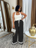 Solid Color Drawstring Tie Pants BS-1368
