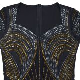 Hot Drill Long Sleeve Slim Maxi Dress GFYX-C7042