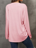 Loose Letter Print Drop Shoulder Sleeve T Shirt GSGS-2080