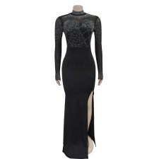 Long Sleeve Hot Drill Slim Maxi Dress GFYX-C7045