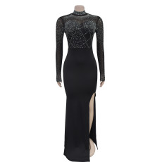 Long Sleeve Hot Drill Slim Maxi Dress GFYX-C7045