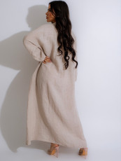 Casual Lapel Single-breasted Shirt Dress MIL-T067