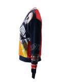 Patchwork Color Block Letter Print Sweatshirt SFY-537