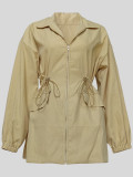 Fashion Loose Drawstring Waist Mini Dress MIL-070