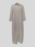 Casual Lapel Single-breasted Shirt Dress MIL-T067