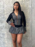 Sexy Bandage Tops Puffy Skirt Set With Safety Pants NYF-8181