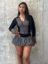 Sexy Bandage Tops Puffy Skirt Set With Safety Pants NYF-8181