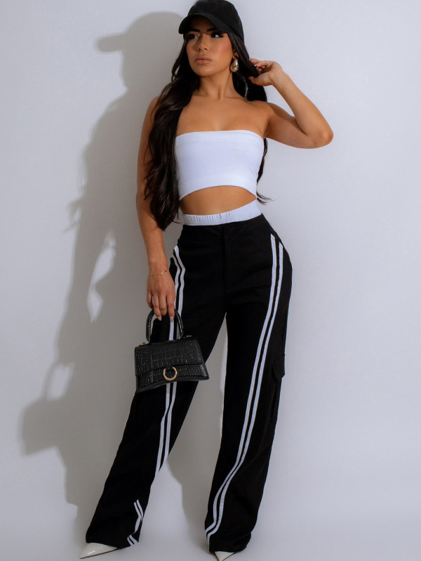 Casual Spliced Sport Straight Leg Pants MIL-065