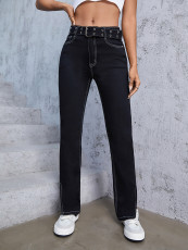 Caual Belt Split Fashion Jeans GZHY-70055