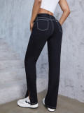 Caual Belt Split Fashion Jeans GZHY-70055