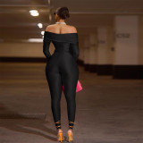Lapel Twist Hollow Out Long Sleeve Jumpsuit ASL-6755