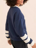 Color Block Letter Print Knits Sweatshirt GWDS-0403