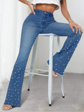 Fashion Studded Flared Jeans GZHY-25067