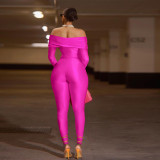 Lapel Twist Hollow Out Long Sleeve Jumpsuit ASL-6755