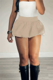 Solid Color Pleated Half Body Skirt GMLX-TEMU