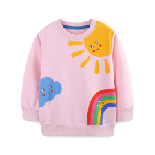 Kids Girl Cartoon Prints O Neck Sweatshirt GASD-8214