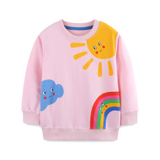 Kids Girl Cartoon Prints O Neck Sweatshirt GASD-8214