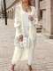 Plus Size Solid Long Hollow Out Sweater Cardigan Jacket FSXF-633