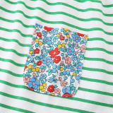 Kids Girl Striped Round Neck Pocket Print Princess Dress GASD-1518