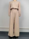 Solid Color Loose Long Sleeve Pants Suit GWDS-240710