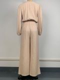 Solid Color Loose Long Sleeve Pants Suit GWDS-240710