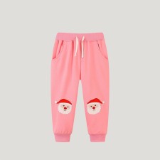 Kids Girl Christmas Print Embroidered Sweatpants GASD-3092